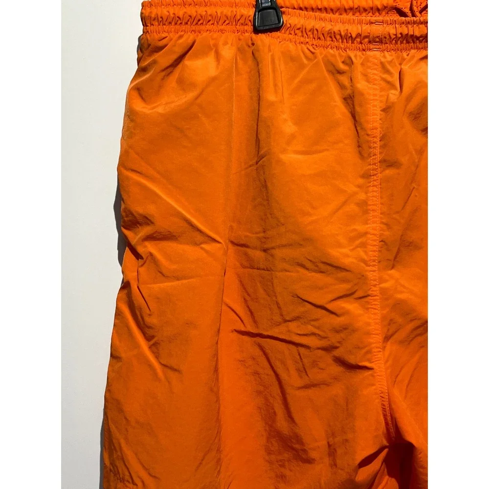 Nautica Mens Orange Solid Swim Trunks Elastic Waist Board Shorts Logo